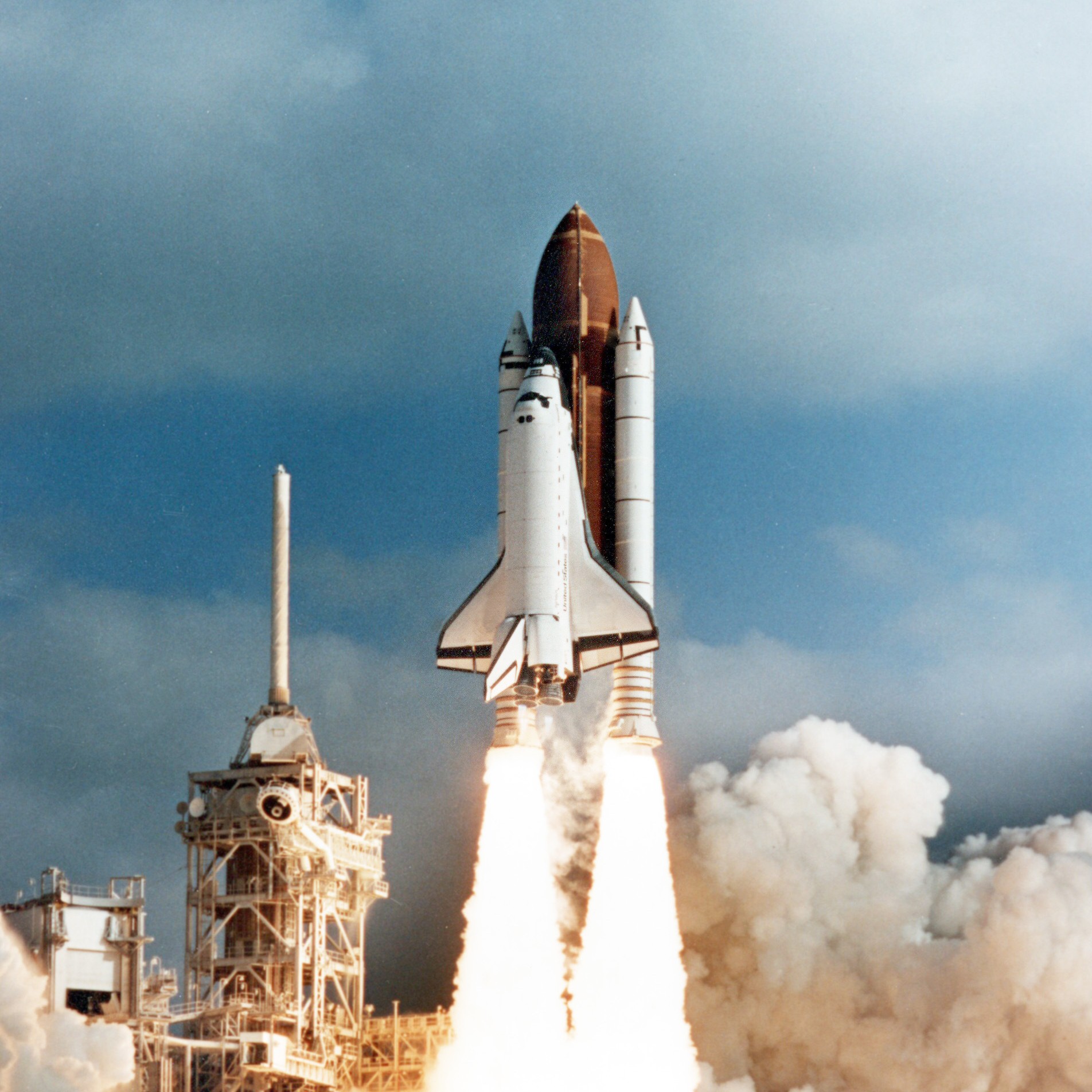 Space shuttle launching